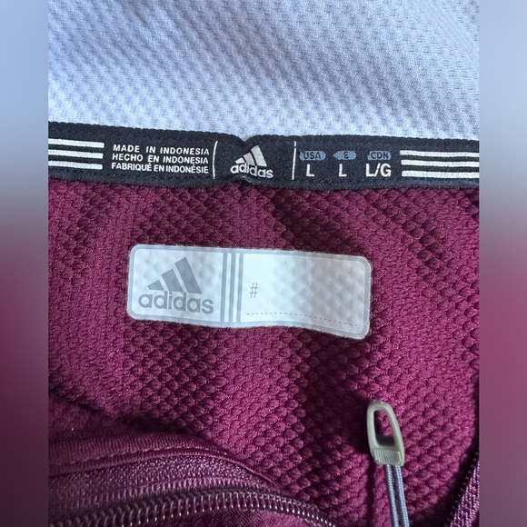 ADIDAS Men's Maroon Red 1/4
Zip Performance LS Pullover
Sweatshirt - Picture 4 of 8